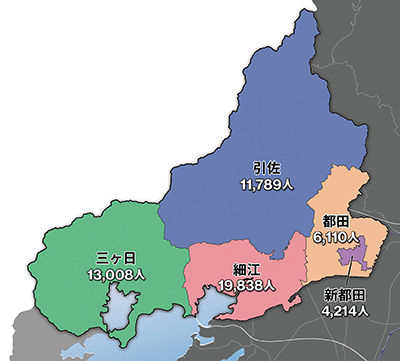 北地域の地図